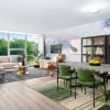 lounge room with wooden flooring