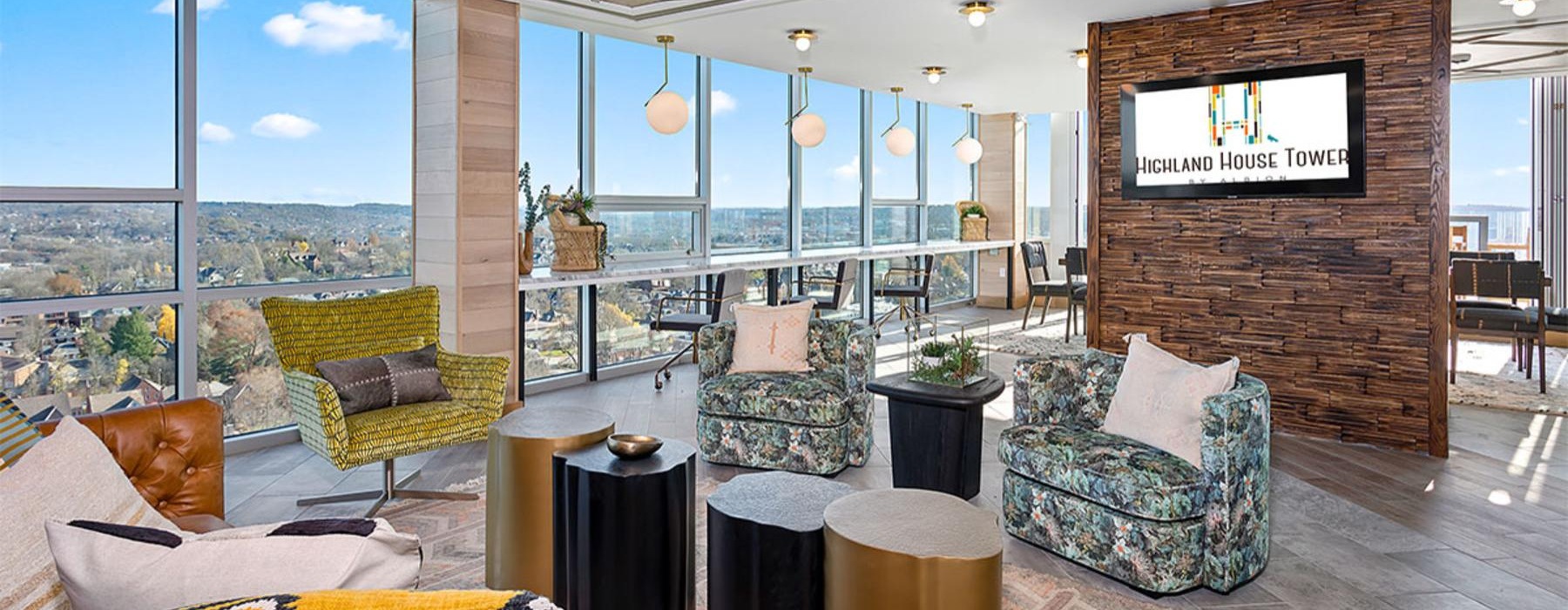 a modern lounge room with leather seating